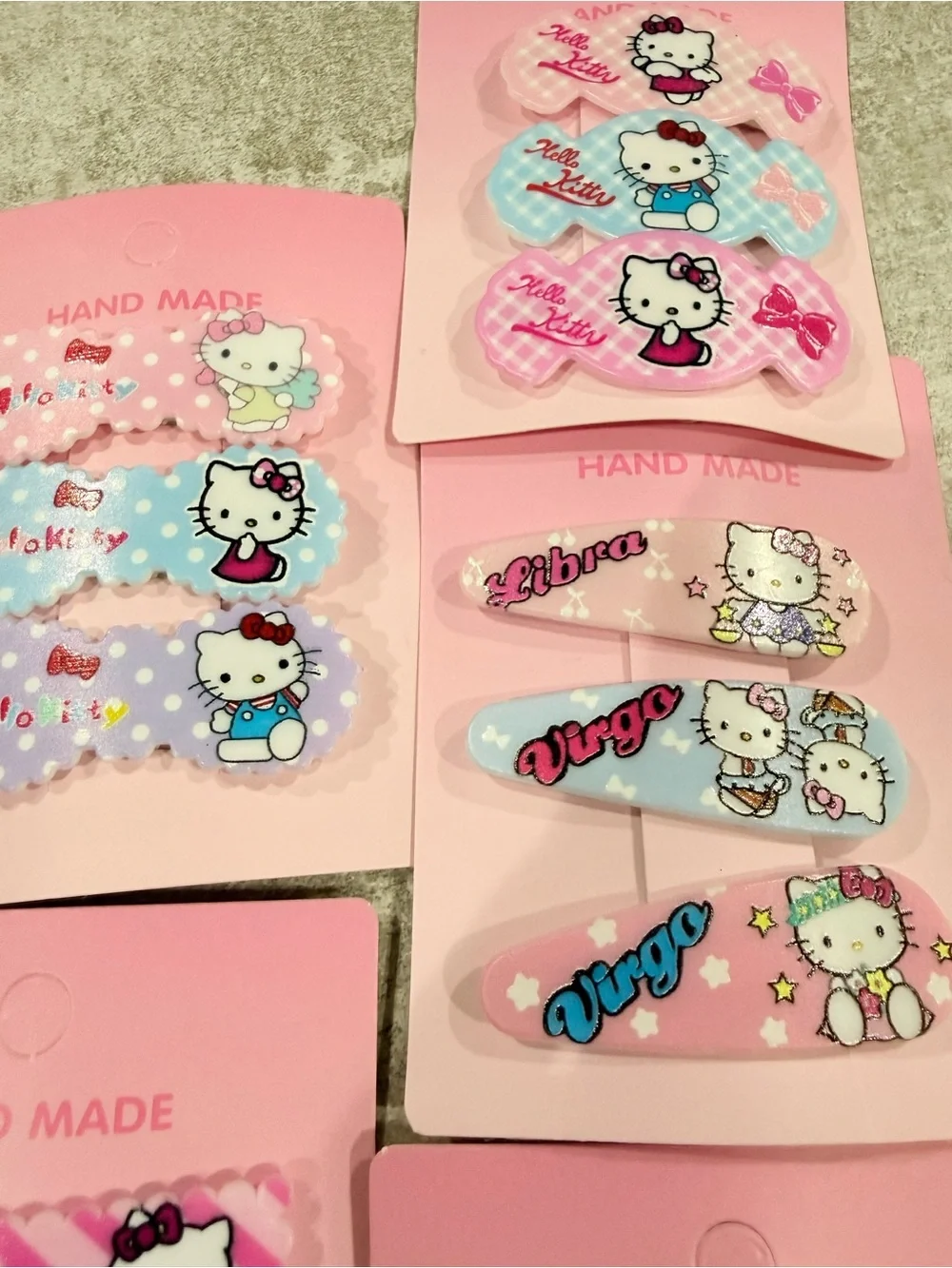 2/20 5 pk Hello Kitty Hair Clip Set 15 pc total-cute Sanrio gift handmade kawaii